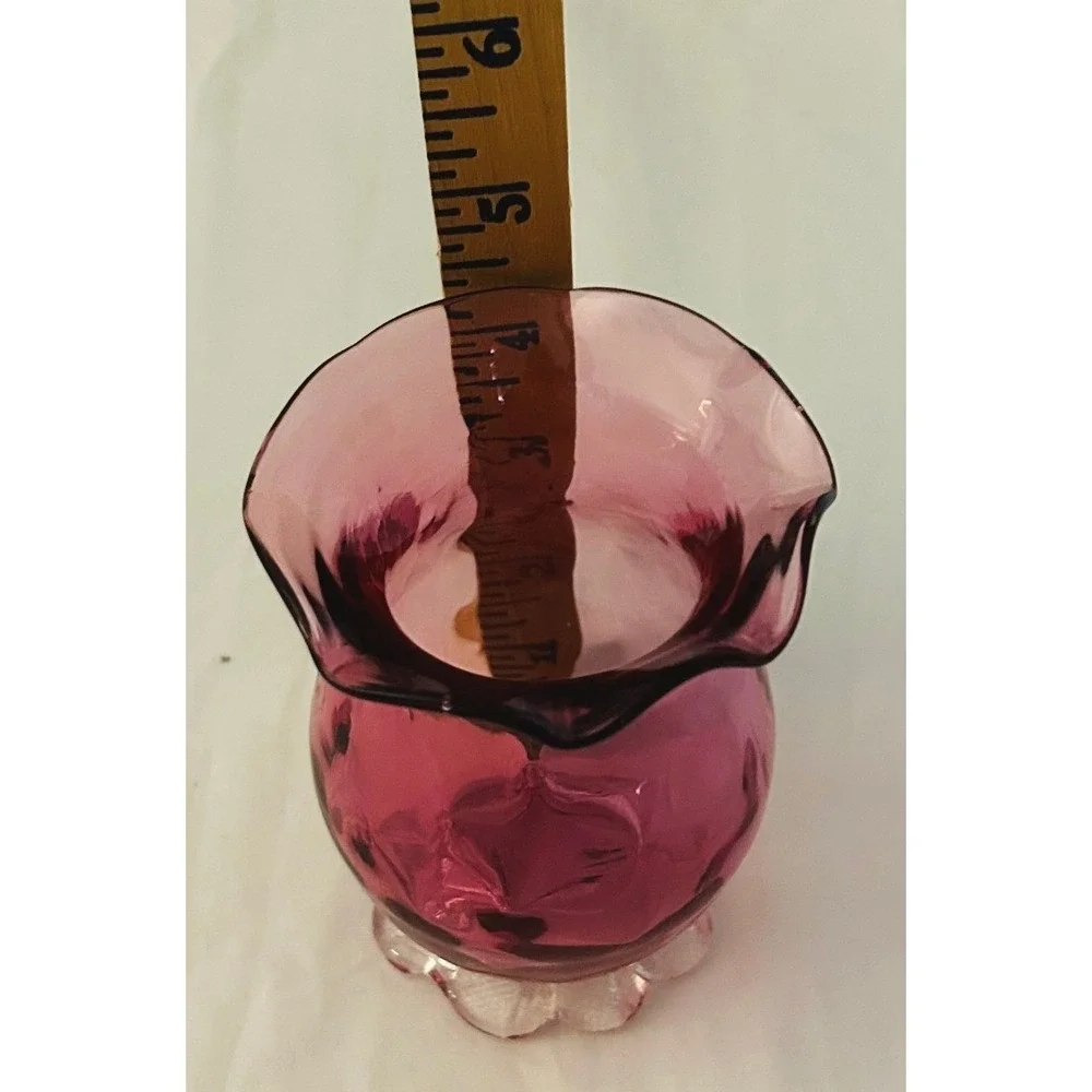 Unbranded Miniature Pitcher & Vase Set Unisex OS Cranberry Pink Good Art Glass